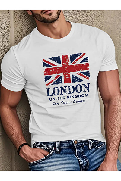 Caddemia %100 saf pamuklu İngiliz bayrağı ve Londra simgesel yerleri baskılı ...