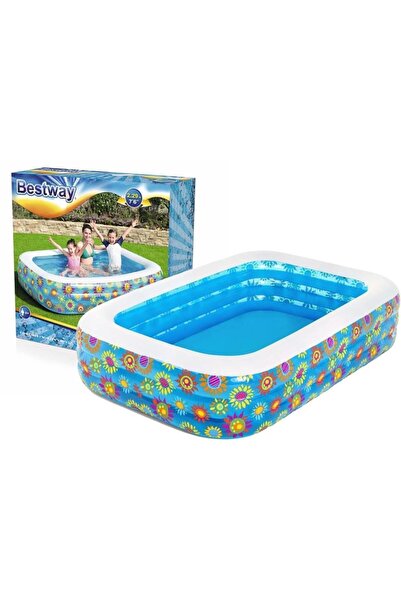 BESTWAY Şişme Havuz Aile Boy 229x152x56cm, Renkli ve Eğlenceli Yaz Keyfi