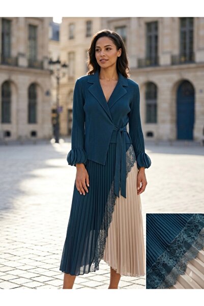 Rabiossa Women's Romantic Pleated Long Dress