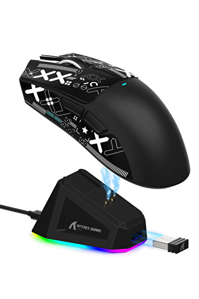 Attack Shark X11 Lightweight Wireless Gaming Mouse with RGB Charging Dock,Tri...