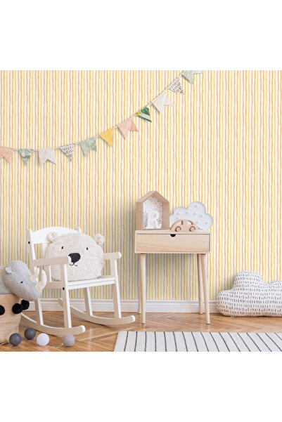 Adawall Açık Renkli Çizgili Duvar Kağıdı | ADAKIDS, 8906-2, Açık, Turuncu, Ço...