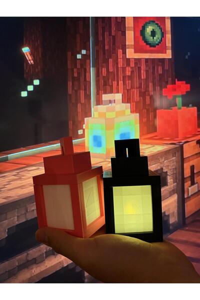 Fovea Design Minecraft Temalı Pilli LED Masa Lambası 1 Adet | Dekoratif Tasar...