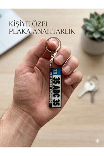 Fovea Design Kişiye Özel Plakalı Anahtarlık – İsimli & Araç Plakalı 3D Tasarı...