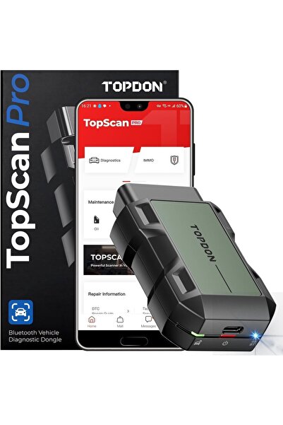 Topdon TopScan Pro، ماسح ضوئي لاسلكي OBD2 يعمل بتقنية البلوتوث لنظامي iOS وأن...