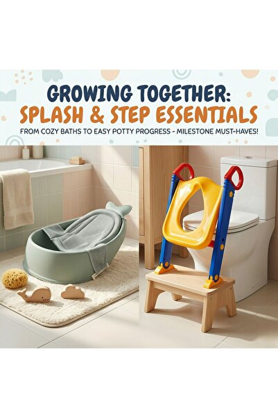 Primo Plus Baby Bath Seat with Support Cushion & Toddler Training Potty Chair – Comfortable, Safe & Ergonomic Design