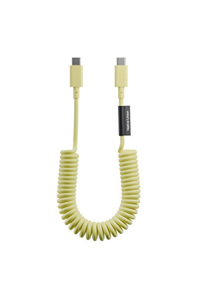 Native Union POP Serisi Type-C to Type-C Spiralli Şarj Kablosu 60W 1.2M Sarı