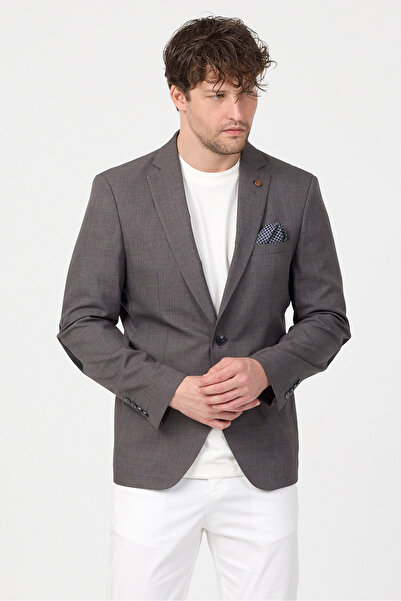 Frappoli Drs Pieros Ανδρικό μπουφάν από βαμβακερό μείγμα ανθρακί, στενή εφαρμ...