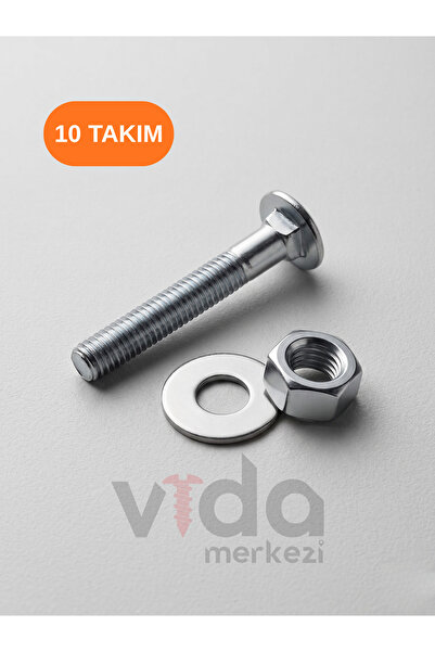 Şenzen Bağlantı Elemanları 5/16x70 mm Yuvarlak Başlı Kasa Civatası + Somun + ...