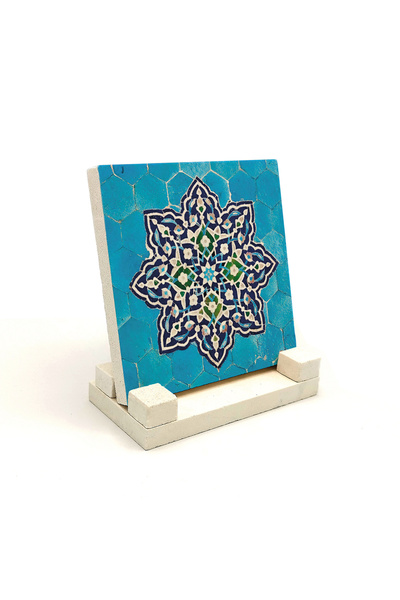 Sadrazam Ιρανικό Γεωμετρικό Πλακάκι με Σχέδιο, Πέτρινη Επιφάνεια Γραφείου 10x...