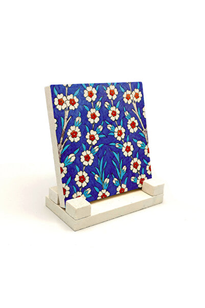 Sadrazam Οθωμανικό σχέδιο πλακιδίων Ιζνίκ με λουλούδια, τυπωμένη πέτρινη βάση...