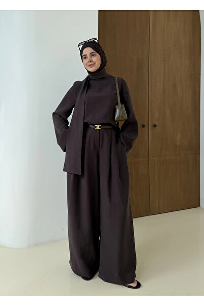 MODA AKSA 7143 PALAZZO İKİLİ TAKIM kahve
