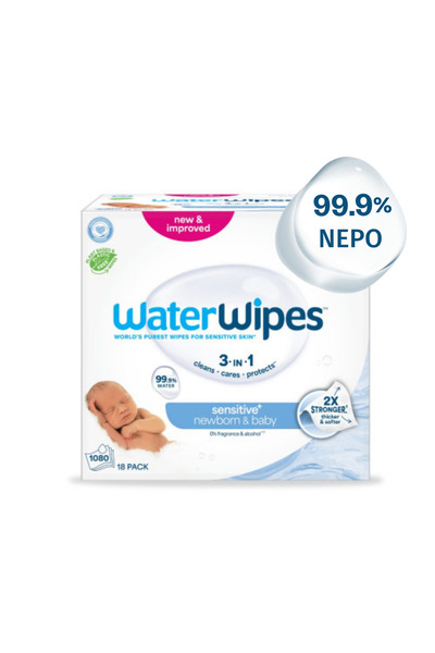 WaterWipes ΝΕΑ Sensitive+, Πακέτο Προσφοράς 18x60 Μαντηλάκια (1080 wipes)-99....
