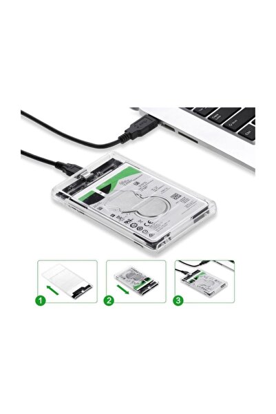 Genel Markalar Ancheyn 2.5 Sata Type C Usb 3.1 Usb 3.0 Şeffaf Harici Ssd Hdd Hard Disk Kutusu 4389