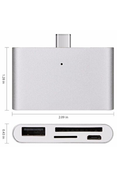 Alfais 4397 Type C Usb 3.1 Kart Okuyucu Sd Microsd Tf Hub All In Çevirici Dönüştürücü Adaptör