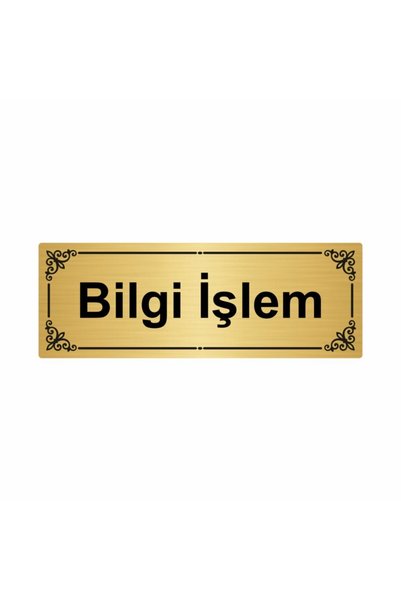 Özarslan Dizayn Information Technology 7X20Cm Gold Color Metal Directional Sheet