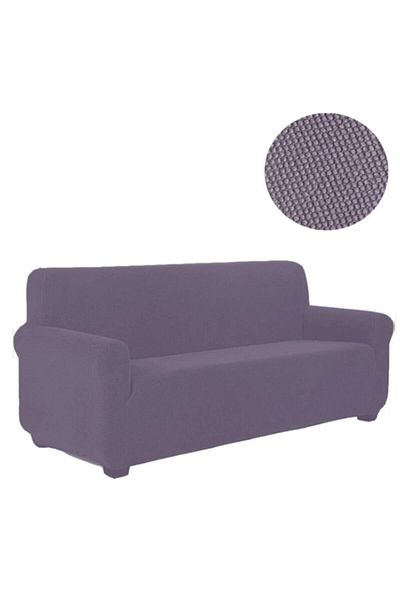 uygarhome Honeycomb Citrus Elastic Sofa Cover Lycra Sofa Cover Single 3 Pieces/ Sofa Bed Cover Dark Gray