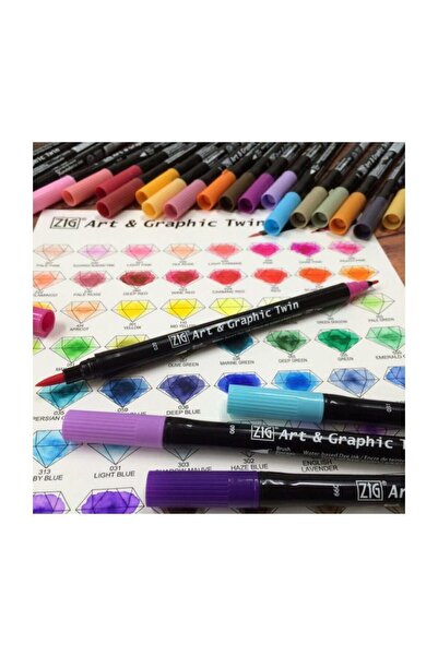 Zig Art & Graphic Twin Brush Pen Double Ended Drawing Pen Set of 80 TUT-80/80V
