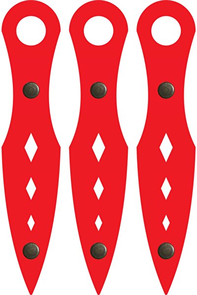 Ahtek Wooden Samurai Set 3 Pieces, Catana Sword + 3 PiecesNinja Star Kohga+3 PcsThrowing Knife Kunai Red