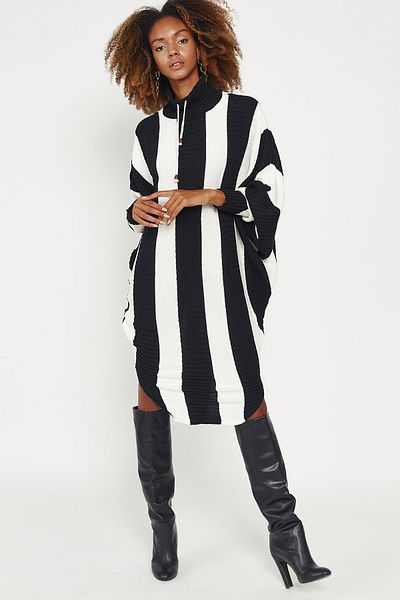 Hopoi Knitwear Striped Poncho