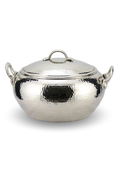 MORYA Copper Casserole Pot Hand Hammered Nickel 22 Cm