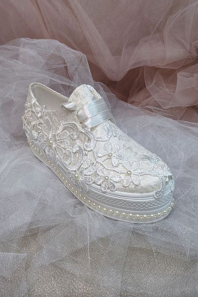 Berush Bride Seria 240 Mid Vans Pantofi de rochie de mireasa cu dantela cu flori