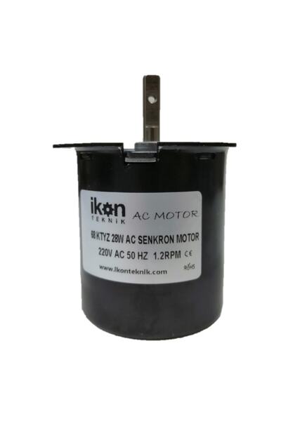 İKON TEKNİK AC SENKRON MOTOR 68 KTYZ 28 Watt 1.2 RPM 220 Volt
