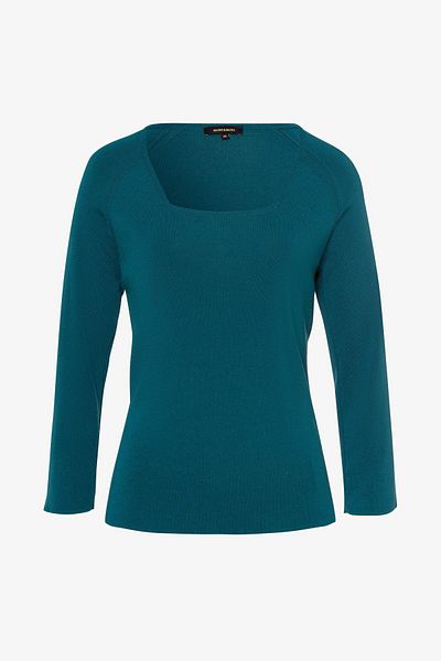 1Moda1Tarz Verde Petrol Decolteu Patrat Tricoturi Pulover mânecă lungă Sezon