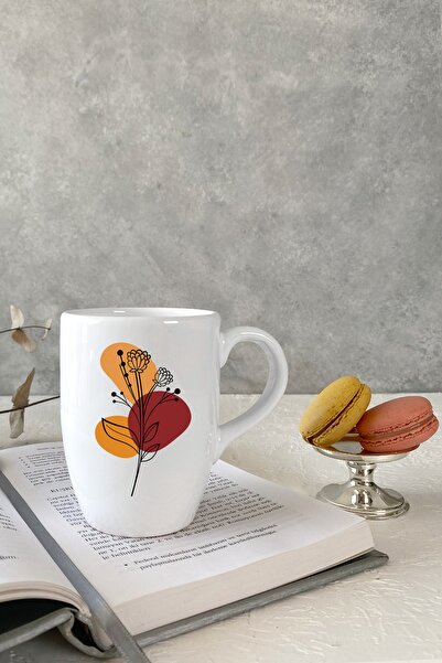 Vivas Abstract Floral White Mug Cup Coffee Cup Mug Cup Coffee Cup - Abstract Mug No: 21