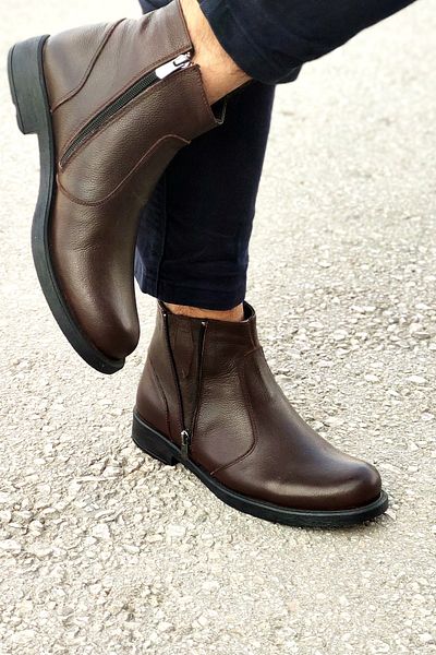 The Dortex Shoes Dortex Zm3 Men's Genuine Leather Fur Zippered Winter Boots