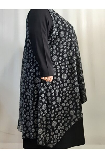 Mertcan Butik Polka Dot Black Glitter Casual Tulle Vest