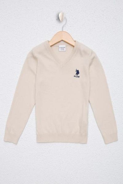 U.S. Polo Assn. Tricotaj alb Pulover Basic