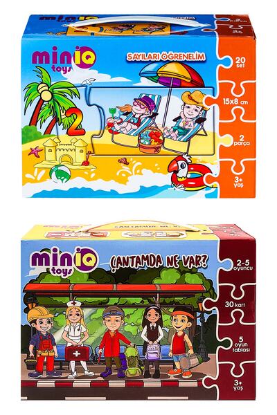 minİQ toys هيا بنا نتعلم الأرقام + ماذا يوجد في حقيبتي؟ مجموعة من 2 أحجية تعل...