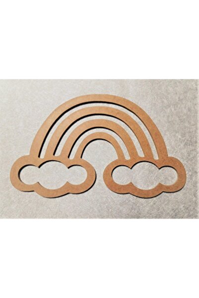DMahşap Wooden Cloud And Rainbow Hoop, Dream Catcher, MDF Hoop For Macrame Weaving