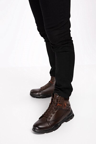 maximoda Ανδρικές μπότες από γνήσιο δέρμα και γούνα στο νερό και στο κρύο