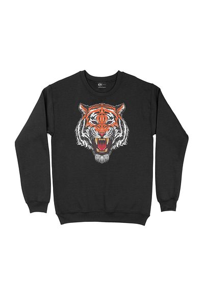 Cix Hanorac negru cu Angry Tiger