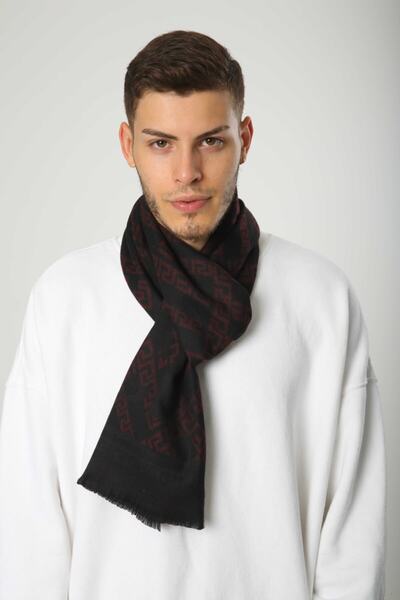 BALIENTE Μαύρο-μπορντό ανδρικό κασμίρι διπλής όψης