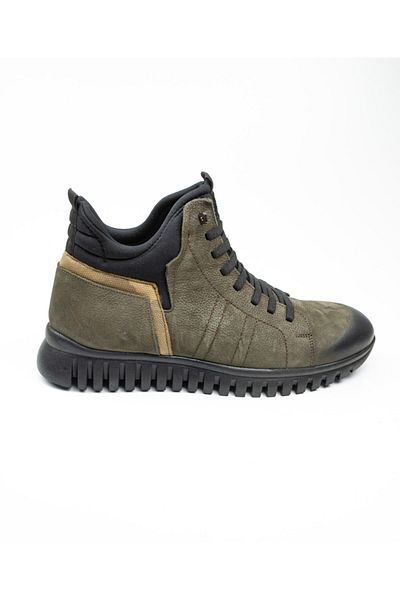 JAMES FRANCO 4683 Khaki Leather Stretch Men's Boots Khaki-43