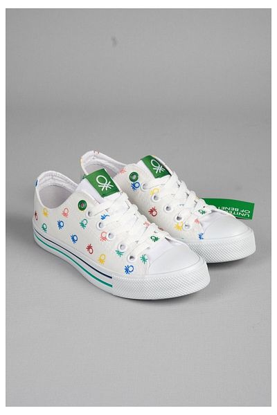 Benetton United Colors Of Bn30187 Convers Model Lněné Boty Bílé