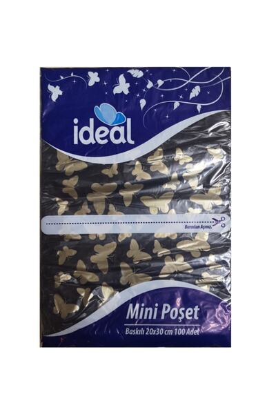 İdeal Butterfly Printed Economical Mini Size Rustle Bag 20x30cm (100 Pieces)
