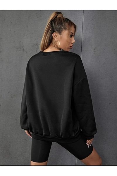 ALİKA Hanorac oversize Palm Springs negru de damă