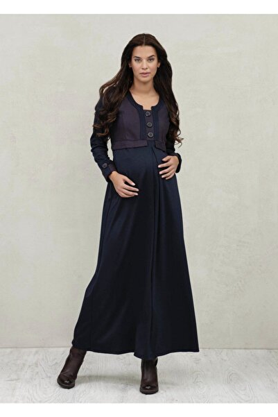 Genel Markalar Düğme Aksesuarlı Hamile Elbise