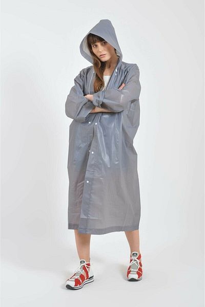 Dream Plus Pelernă de ploaie unisex, gri Eva, rezistentă la vânt