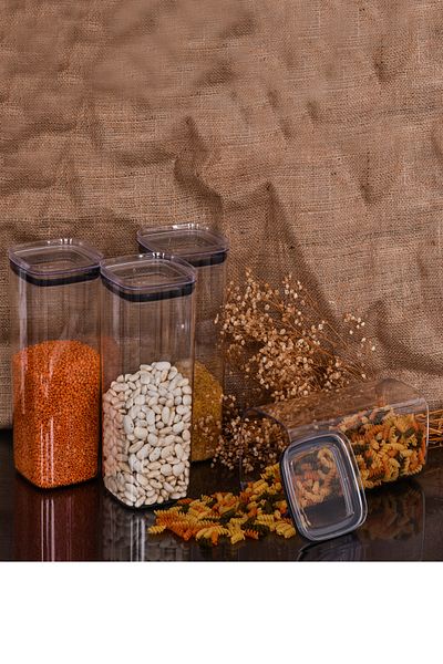 FİTHOME 12-Piece Large Size 2.1 Liter Extra Strong Vacuum Transparent Storage Container