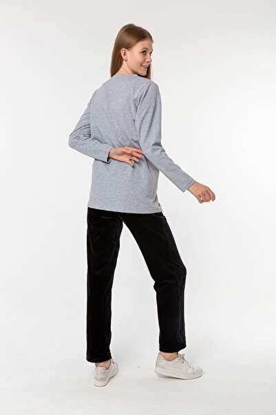 Nurteks Heart Patterned Velvet Set with Stone Detail