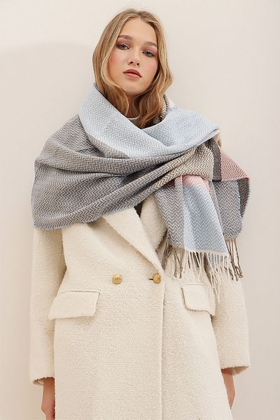 Trend Alaçatı Stili Schultertuch - Grau - Casual