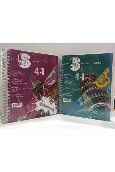 Koza 5 Bölmeli Defter4 +1 Bölmeli 200 Yaprak
