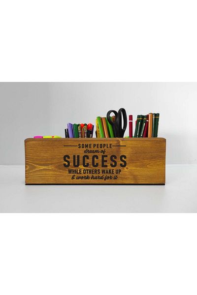 woodretro Ξύλινη θήκη για στυλό 35x12 Organizer Home Office Δώρο Μακιγιάζ Κουτί