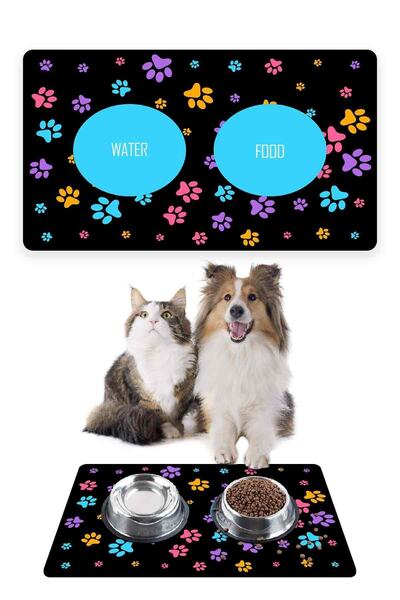 Patipeti بساط تغذية الحيوانات الأليفة بالطعام والماء، قاعدة ماصة سهلة التنظيف...