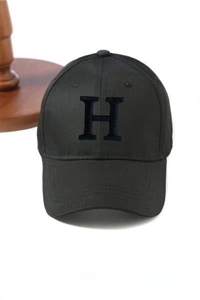ŞapkaMania Black H Gabardine Cap