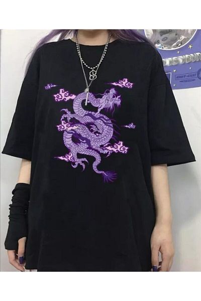 Köstebek Μπλουζάκι Harajuku Purple Dragon Unisex